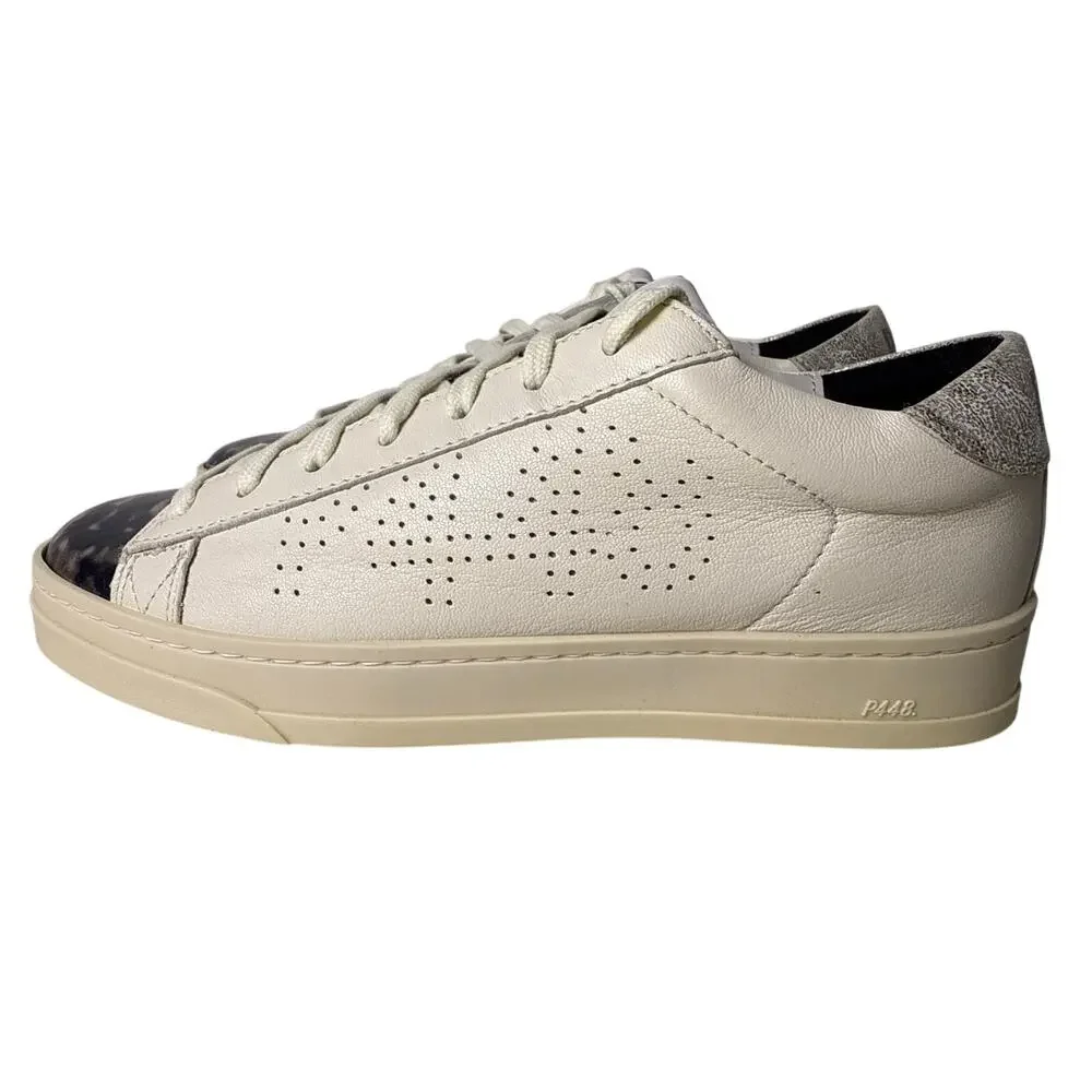 P448 Jack Turtle Sneakers Casual Womens EU37 M US 6.5-7 Leather Faux Fur Lace Up - Picture 6 of 14